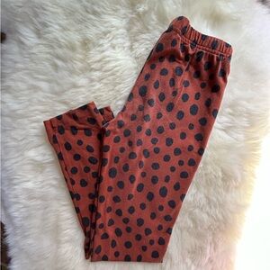 Hanna Andersson animal print leggings size 130 US 8 brown black spotted